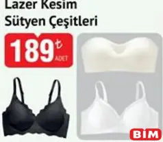 LAZER KESİM SÜTYEN ÇEŞİTLERİ fiyat ve kampanya bilgisi